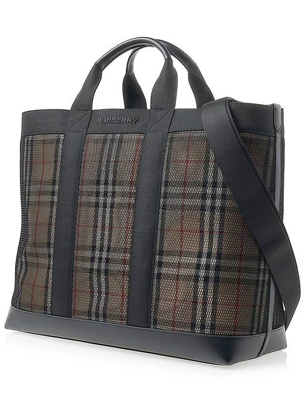 Men's Ormond Check Tote Bag Brown - BURBERRY - BALAAN 3