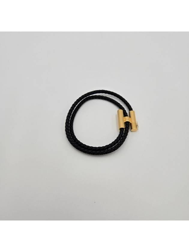 Tunis Tresse Gold Bracelet Noir - HERMES - BALAAN 5