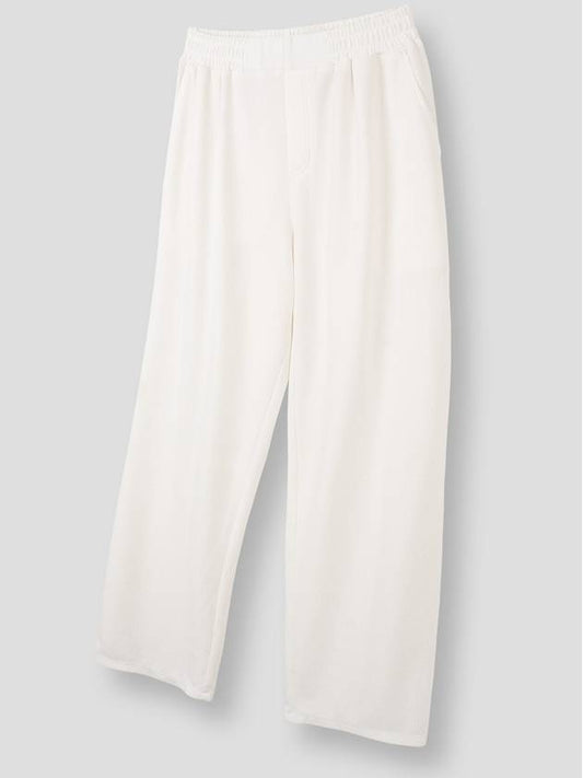 Dandelion wide banding lounge straight pants ivory - BLACKMAMBA - BALAAN 1