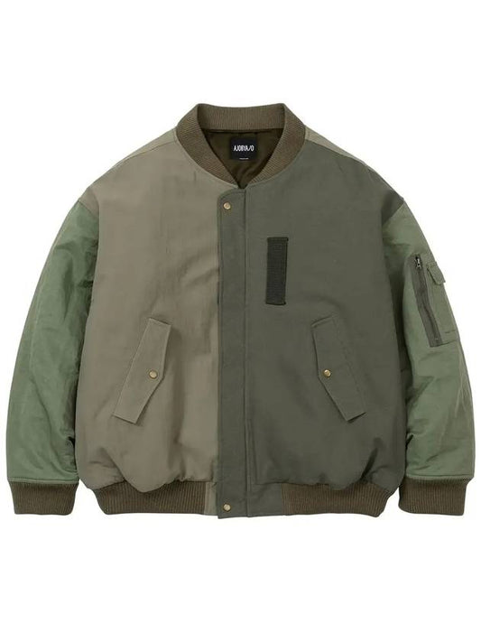 pour-fold nylon mix bomber jacket khaki - AJOBYAJO - BALAAN 1