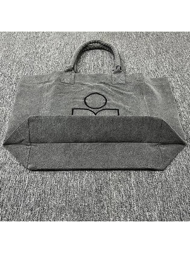 Yenky Logo Washed Cotton Tote Bag Grey - ISABEL MARANT - BALAAN 4