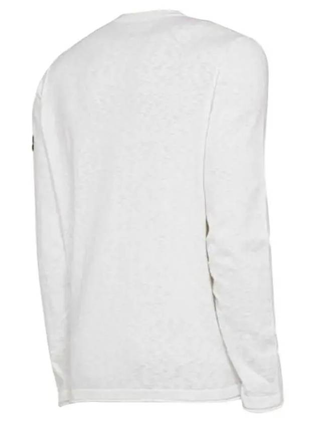 Compass Badge Ribbed Cotton Knit Top White - STONE ISLAND - BALAAN 3