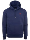 Small Heart Logo Cotton Hoodie Blue - AMI - BALAAN 2