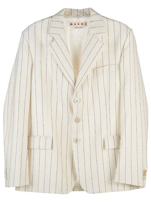 striped blazer jacket white - MARNI - BALAAN.