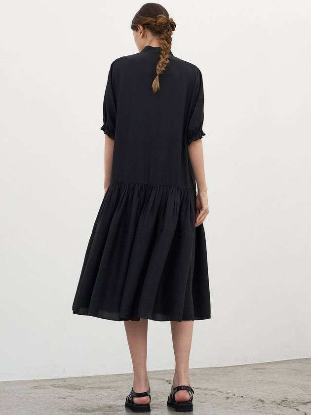 Ribbon shirring dress_black - MITTE - BALAAN 4