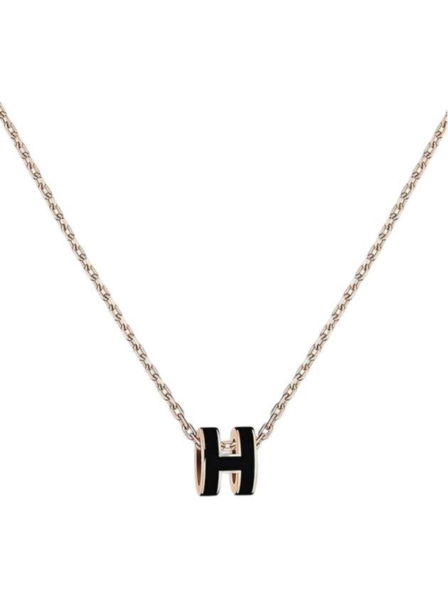 Mini Pop H Pendant Rose Gold & Noir - HERMES - BALAAN 1