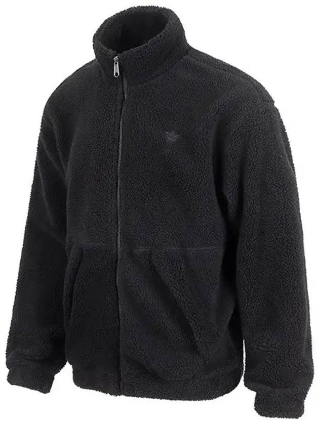 Premium Essentials Polar Fleece Zip Up Jacket Black - ADIDAS - BALAAN 3