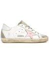 Women's Superstar Silver Heel Tab Pink Star Low Top Sneakers White - GOLDEN GOOSE - BALAAN 6