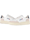 Women's Leather Suede Medalist Low Top Sneakers White Blue - AUTRY - BALAAN 2