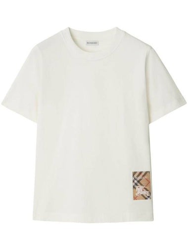 Burberry Check Label Cotton T-Shirt Clothing - BURBERRY - BALAAN 1