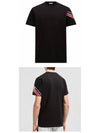 Men's Tricolor Cotton Short Sleeve T-Shirt Black - MONCLER - BALAAN 5