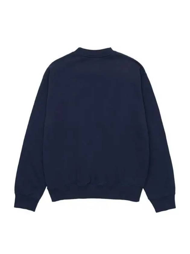 Logo Print Crew Neck Cotton Sweatshirt Navy - SPORTY & RICH - BALAAN 3