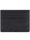 Intrecciato Leather Card Wallet Black - BOTTEGA VENETA - BALAAN 3