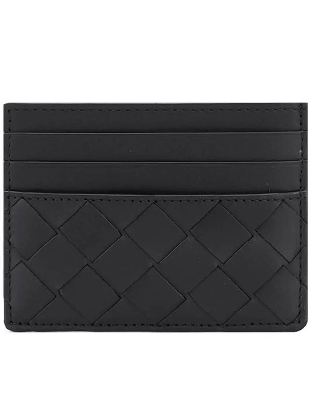 Intrecciato Leather Card Wallet Black - BOTTEGA VENETA - BALAAN 3