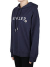 Embroidered Logo Lettering Hooded Top Navy - MONCLER - 4