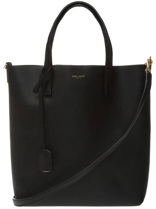 Shopping Toy Supple Leather Tote Bag Black - SAINT LAURENT - BALAAN 2