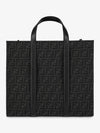 FF Jacquard Fabric Shopper Tote Bag Black - FENDI - BALAAN 2