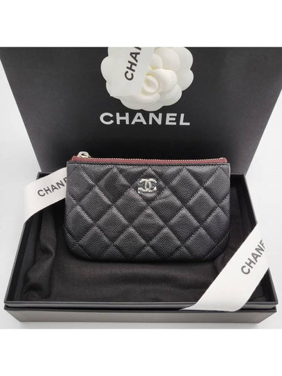 Silver CC Logo Small Calfskin Pouch Bag Black - CHANEL - BALAAN 2