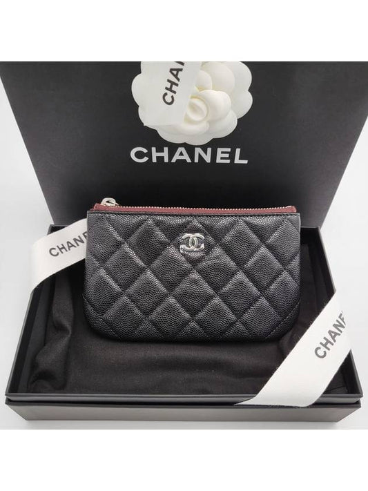 Silver logo grained calfskin clutch bag black - CHANEL - BALAAN 2