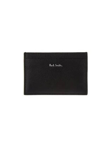 Mini Print Saffiano Card Wallet Black 270231 - PAUL SMITH - BALAAN 1