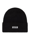 Mini Embroidered Logo Beanie Black - MSGM - BALAAN 1