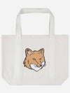 Fox Head Print Tote Bag Ecru - MAISON KITSUNE - BALAAN 2