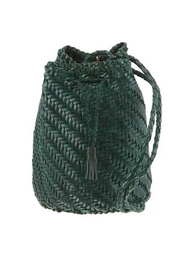 Women's Pom Pom Double Jump Bucket Bag Forest - DRAGON DIFFUSION - BALAAN.