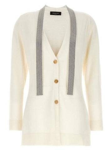 23FW Women's Wool Cardigan MAD223F332H72825 White BPG - FABIANA FILIPPI - BALAAN 1