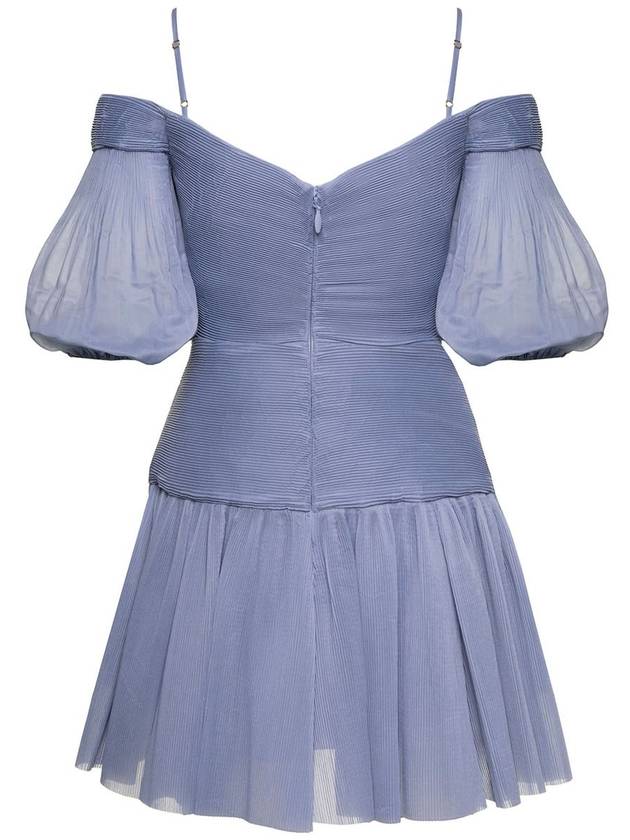 Light-Blue Pleated Mini Dress In Chiffon Woman - ZIMMERMANN - BALAAN 2