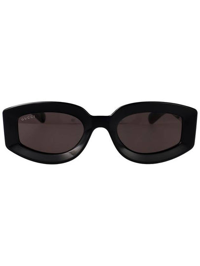 Eyewear Embossed Logo Oval Sunglasses Black - GUCCI - BALAAN 2