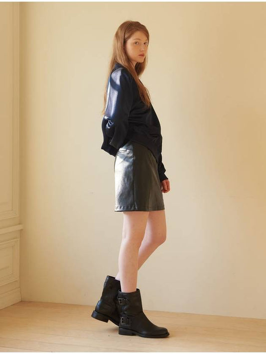 Leather Mini Skirt Black - CORCA - BALAAN 2