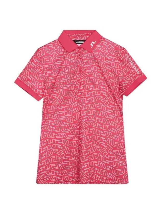 Golf Tour Tech Print Polo GWJT08086 S188 Women's Tour Tech Print Polo - J.LINDEBERG - BALAAN 1