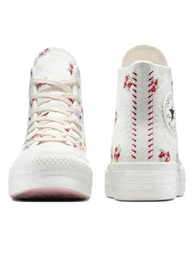 Chuck Taylor All Star Lift Rose Cross Stitch High Top Sneakers Vintage White - CONVERSE - BALAAN 3