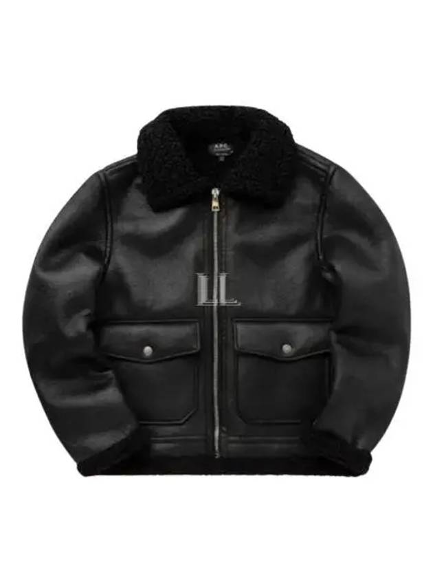 Tommy Shearing Trimming Leather Jacket Black - A.P.C. - BALAAN 2