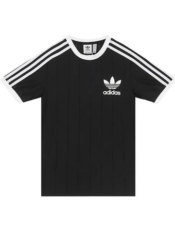 Adicolor 3 Stripes Pinstripe Short Sleeve T-Shirt Black - ADIDAS - BALAAN 1