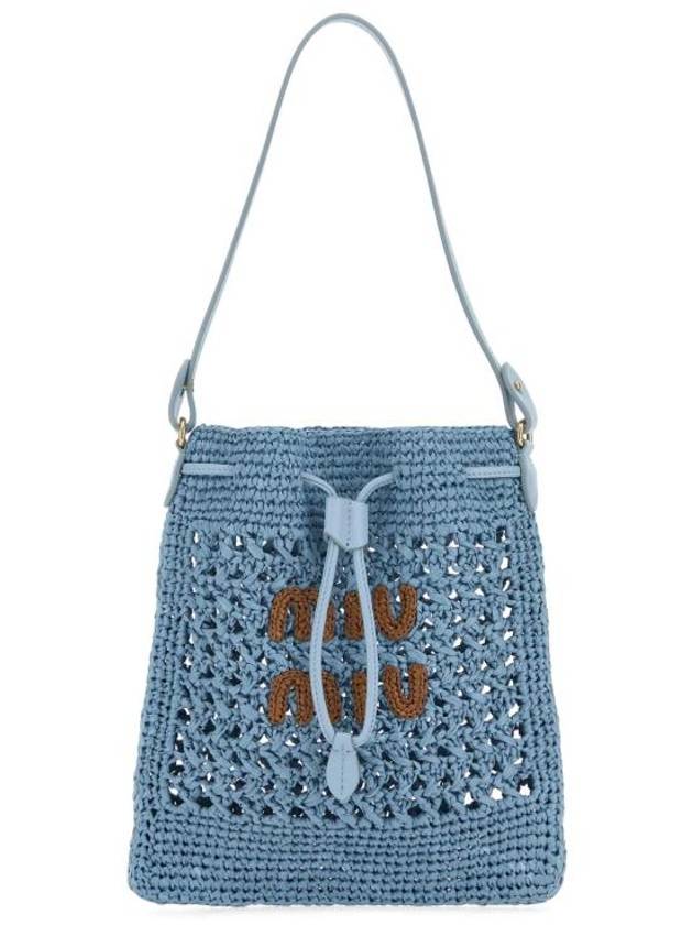 Woven Fabric Mini Bucket Bag Celeste - MIU MIU - BALAAN 1