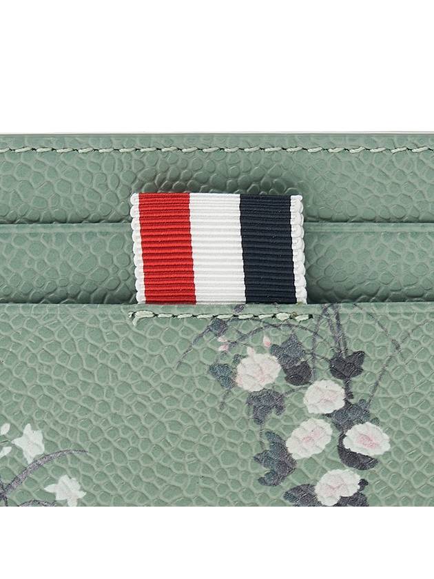 Flower Print Single Card Wallet Light Green - THOM BROWNE - BALAAN 7