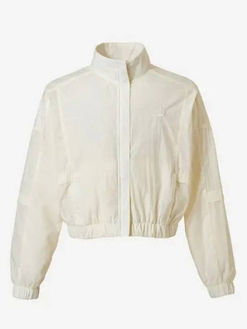 Women s Light Semi Cropped Woven Jacket 64 Cream - NEW BALANCE - BALAAN 1