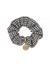 Gingham Check Wool Scrunchie Black White - MIU MIU - BALAAN 2