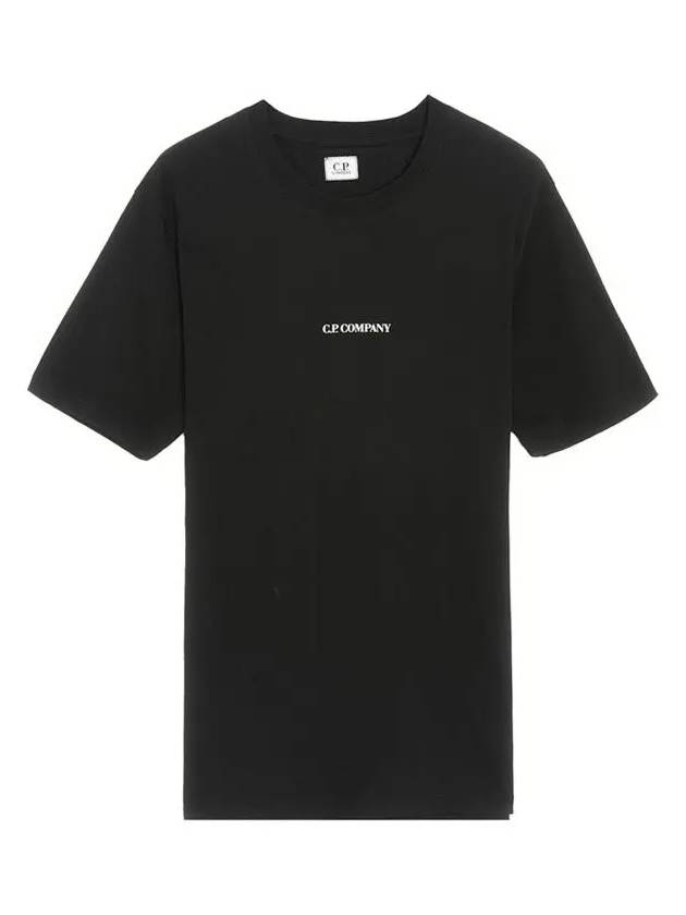 Jersey Reverse Print Short Sleeve T-Shirt Black - CP COMPANY - BALAAN 3