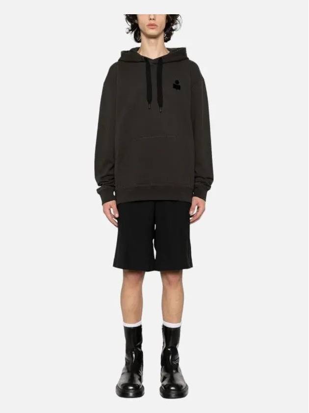 Matte Logo Print Hoodie Faded Black - ISABEL MARANT - BALAAN 2