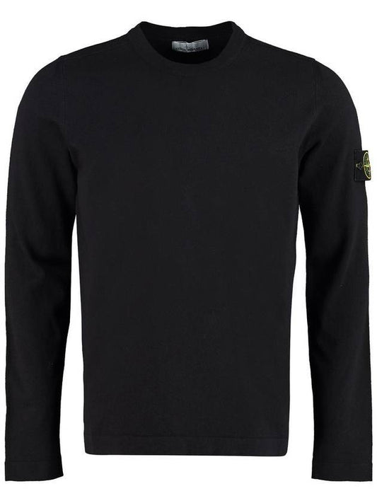 Wappen Patch Cotton Knit Navy - STONE ISLAND - BALAAN.