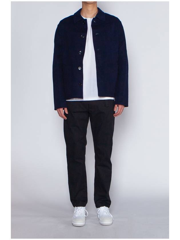 Pocket Patch Wool Blend Jacket Navy - AMI - BALAAN 5