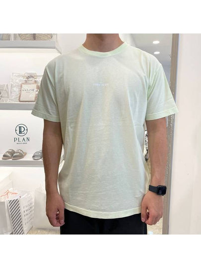 Garment Dyed Institutional One Print Cotton Jersey Short Sleeve T-Shirt Light Green - STONE ISLAND - BALAAN 2