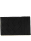 Intrecciato Leather Card Wallet Black - BOTTEGA VENETA - BALAAN 1