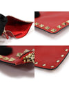 PW2P0269BOL Red Calfskin Gold Plated Rockstud Pouch Clutch - VALENTINO - BALAAN 6