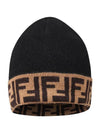 FF Logo Beanie Black - FENDI - BALAAN 1