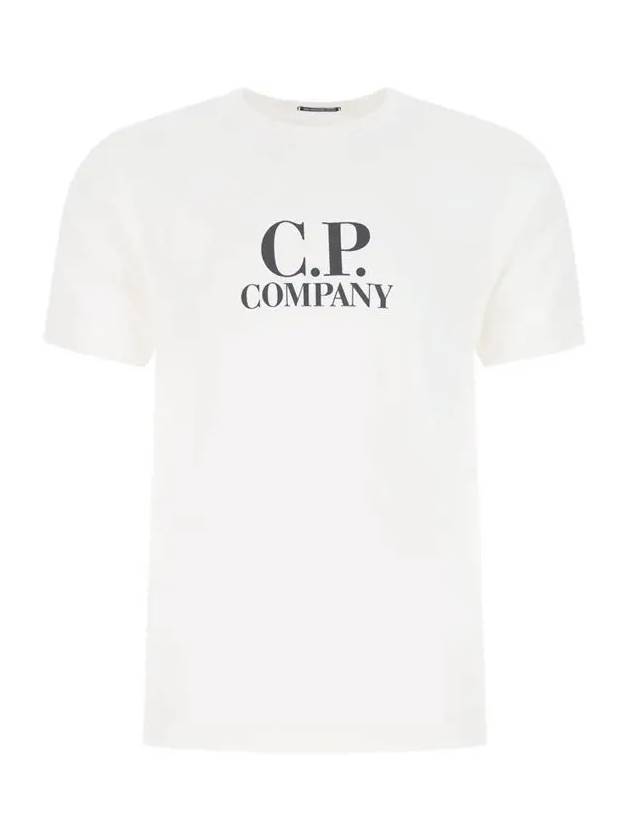 Men's Logo Print Short Sleeve T-Shirt White - CP COMPANY - BALAAN 3