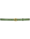 Blondie Thin Leather Belt Sage Green - GUCCI - BALAAN 1