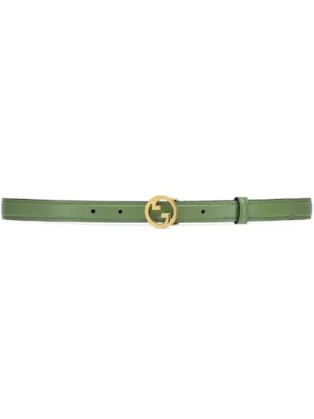 Blondie Thin Leather Belt Sage Green - GUCCI - BALAAN 1